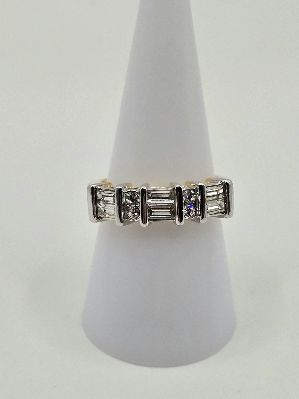 Sterling Silver White CZ Baguette Band Ring